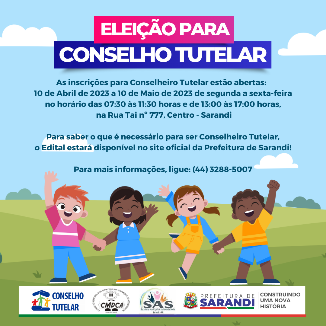 Inscrições abertas para o Cargo de Conselheiro Tutelar